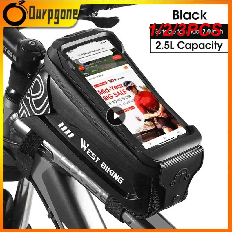 

1/2/3 шт., водонепроницаемая сумка на раму велосипеда, 7,0 дюйма