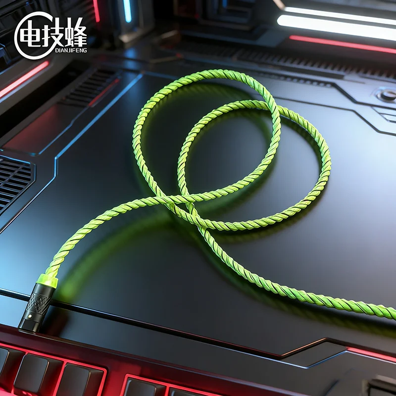 Фото Кабель 8K RGB Aviator с радужной градиентной подсветкой, 1,5 м, Type-C, для киберспортивных механических клавиатур с магнитными переключателями, кабель для передачи данных №1