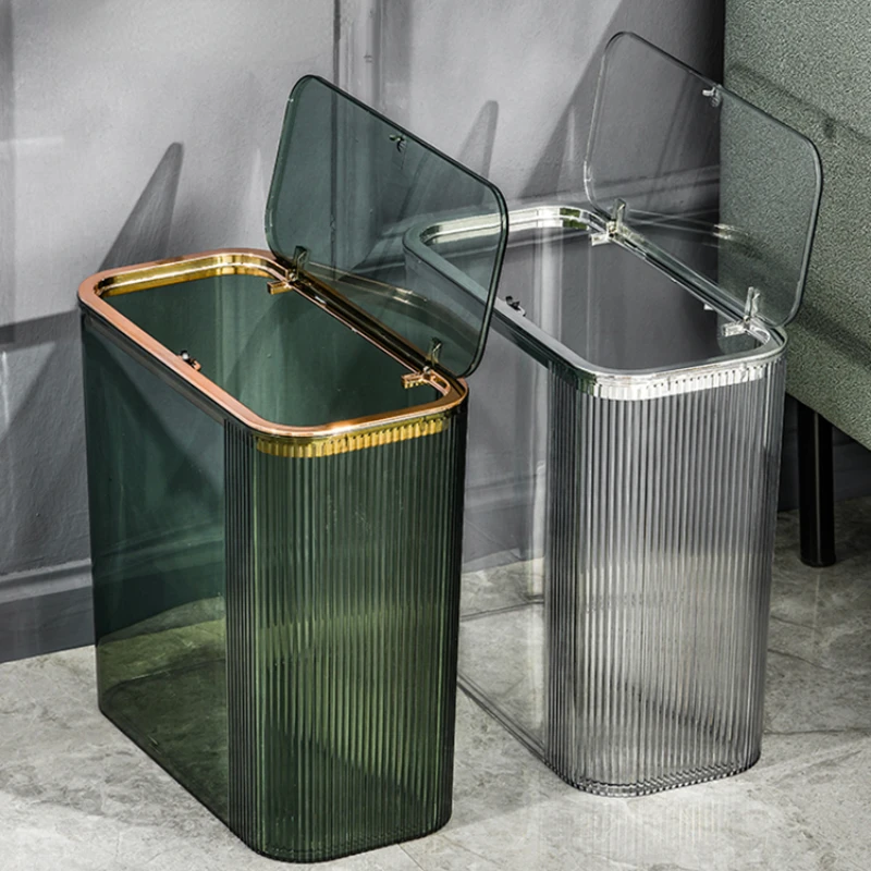 

Transparent Plastic Trash Can Kitchen Luxury Creative Cleaning Tools Large Nordic Waste Bin Living Room Lixeira Home Products