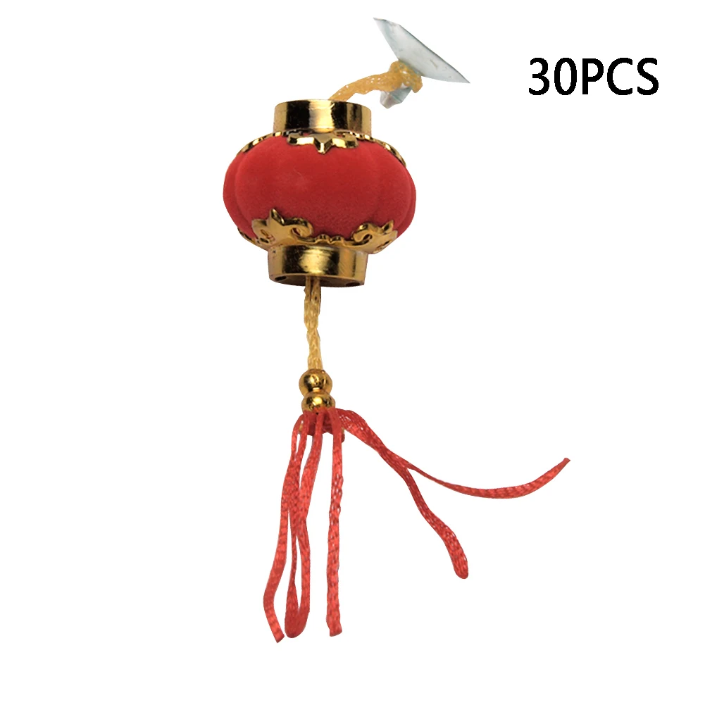 

Red Small Street Lively Hanging Lantern New Year Home Decoration Spring Festival Garden Traditional Chinese 30pcs/set Plastic