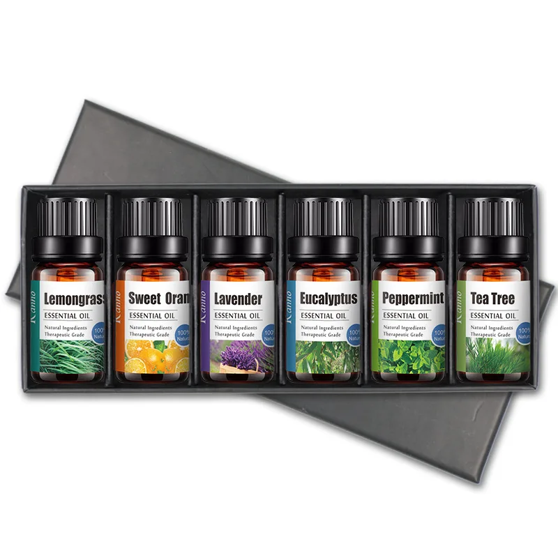 

6pcs/lot 10ml 100% Pure Natural Essential oils For Humidifier Aroma Diffusers Sweet Orange Lavender Oils Help Sleep