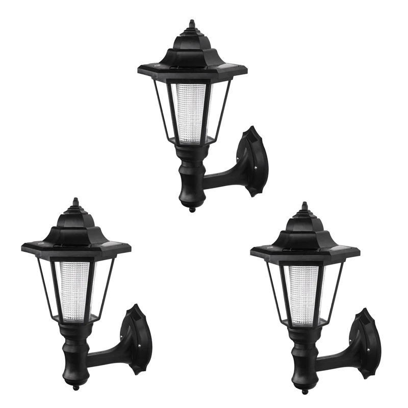 

3X LED Solar Powered Wall Lanterns Wall Light Lamp Outdoor Garden Fence Door