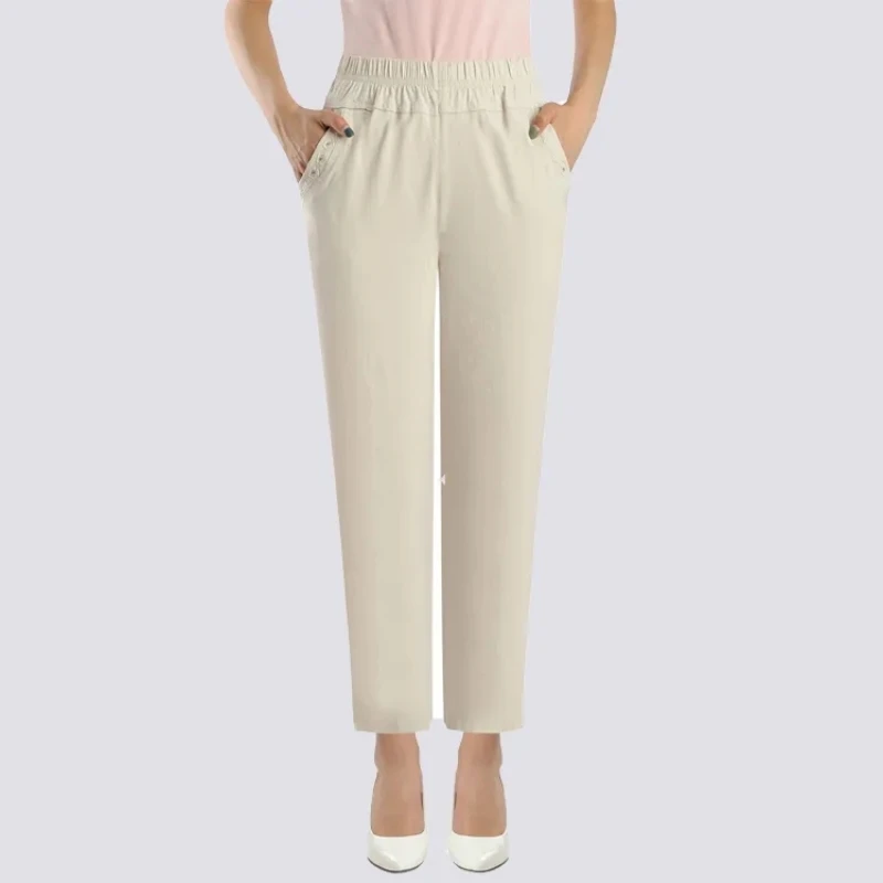 Брюки женские прямые повседневные свободные элегантные модные однотонные