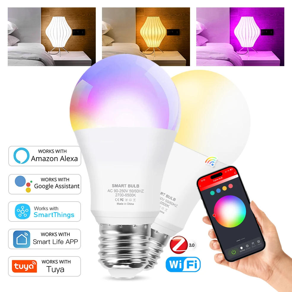

Умная светодиодная лампа Tuya 18W RGB+WW+CW E27