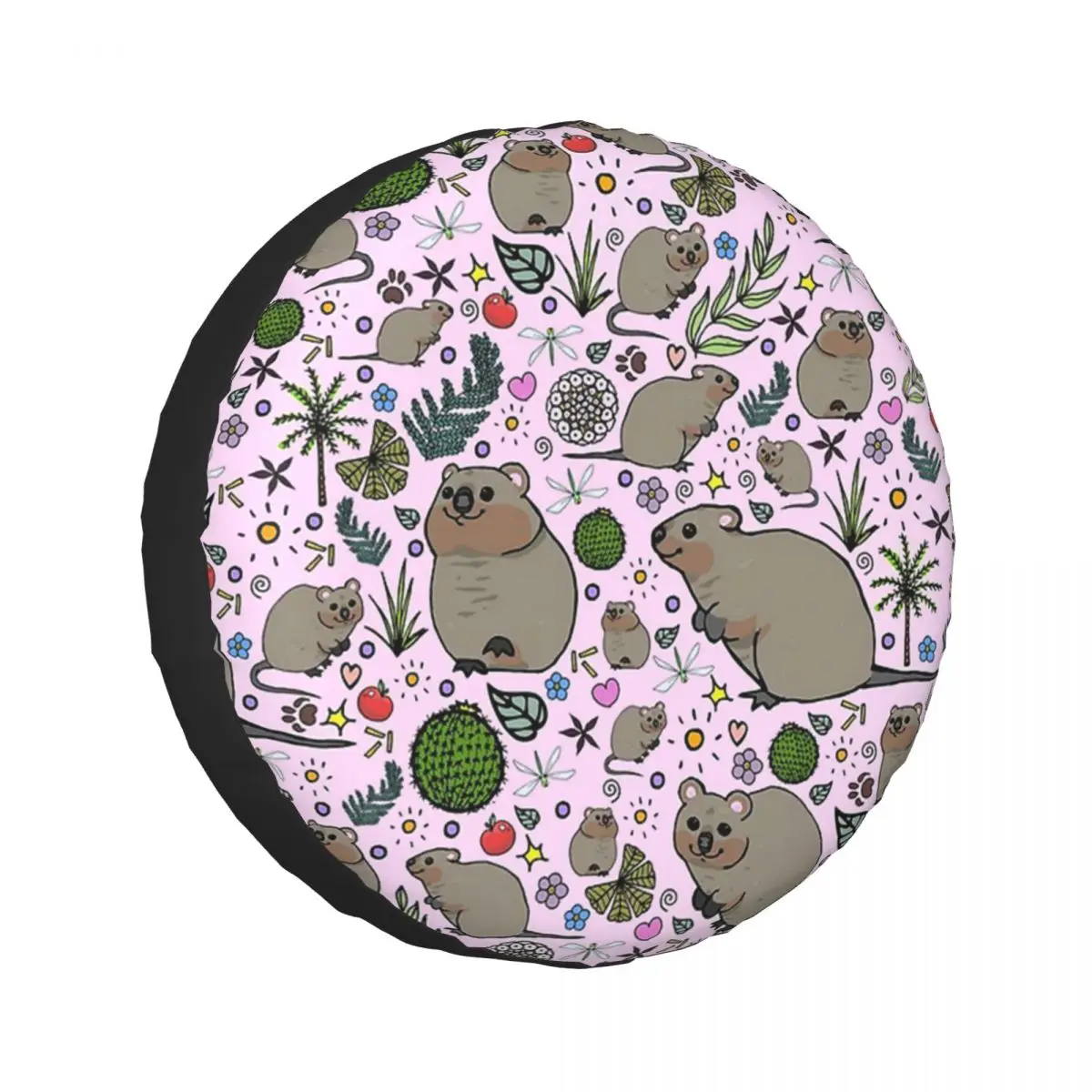 

Quokka Party Spare Tire Cover Universal Waterproof Protection Wheel Cover Fit for Jeep Trailer RV SUV Camper Vehicle