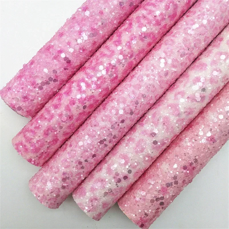 30X134 см мини-рулон розовый леопардовый массивный блестящий кожа искусственная