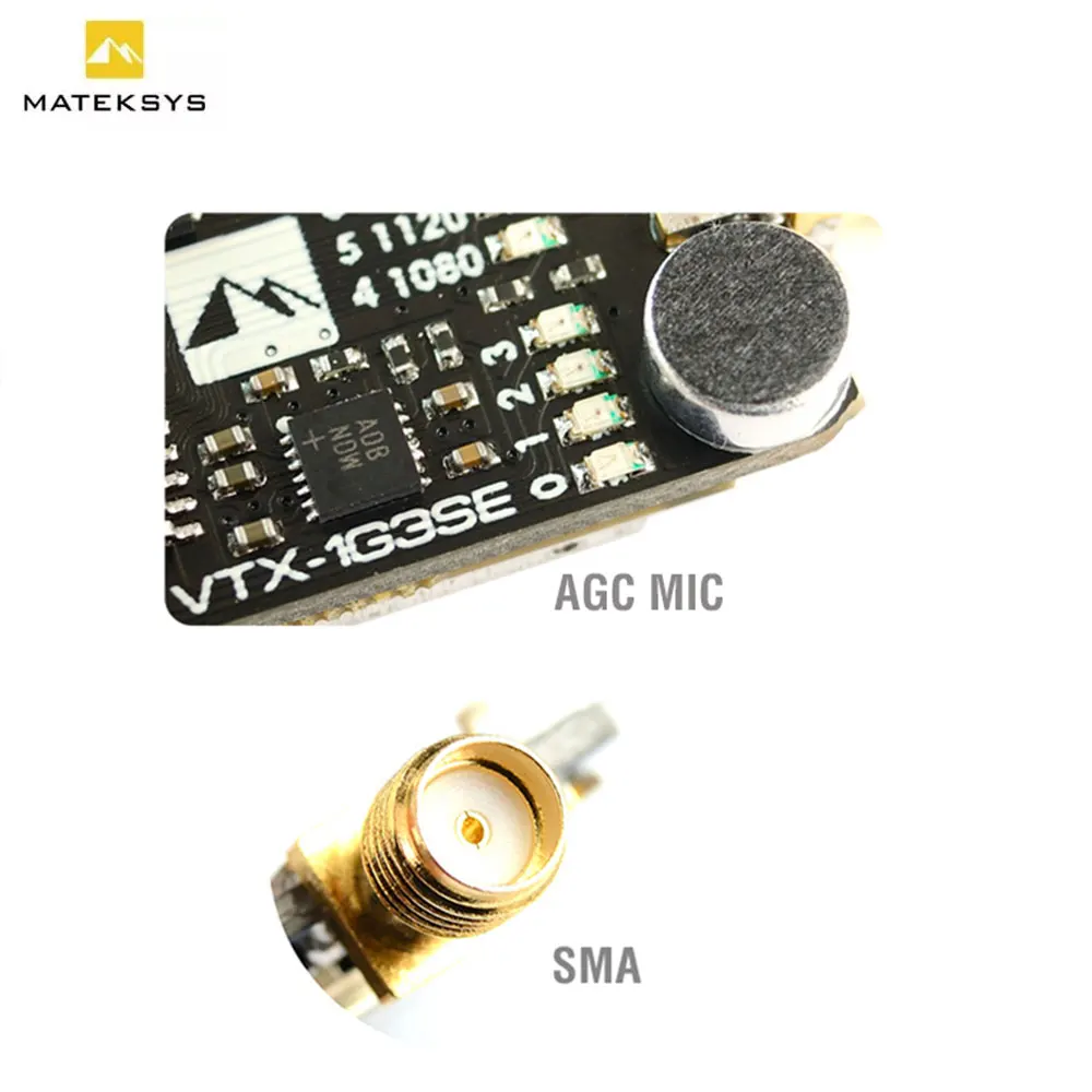 MATEK VTX-1G3SE 1 2 GHz/1 3 GHz 9CH RX 0 mW 25mW 200mW 800mW @ 12V в видео передатчике VTX NTSC или PAL 6-36V для дрона