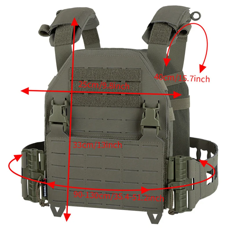YAKEDA 500D нейлоновый тактический тренировочный жилет Molle с регулируемыми ремнями системы PALS, быстросъемная пряжка для охоты (art.: 3920d02e19fa8) - 3920d02e19fa8
