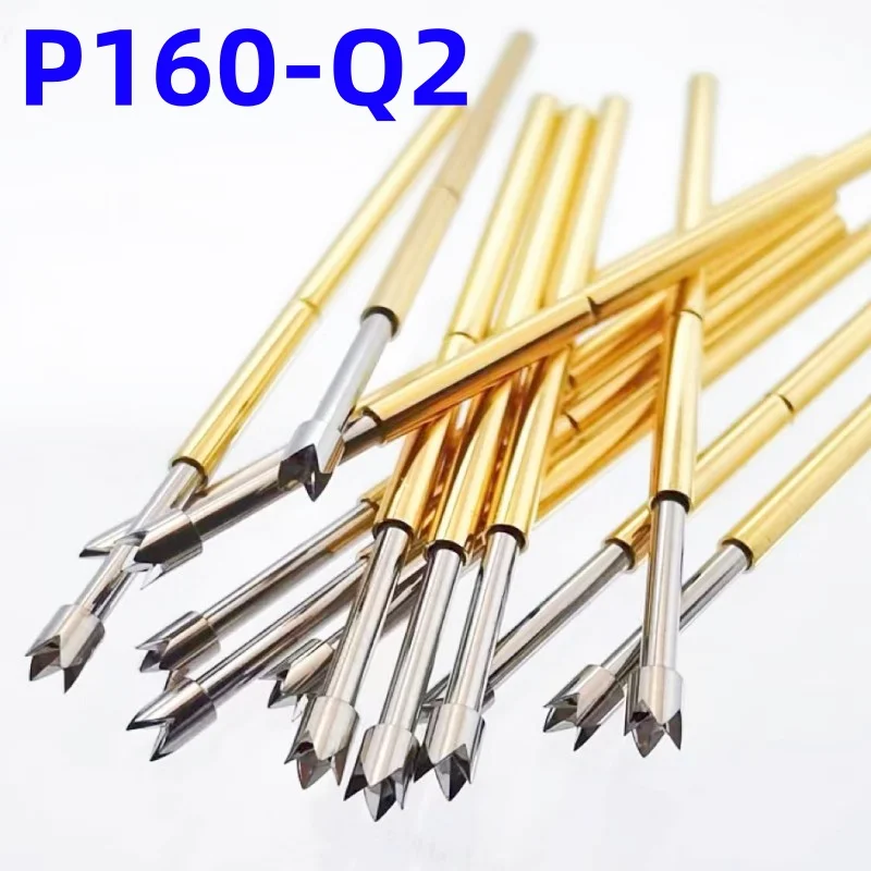 

100 шт. пружинный тестовый щуп P160-Q2, 4-кулачковый тестовый штифт, диаметр головки 1,5 мм, длина 24,5 мм, диаметр иглы 1,36 мм, пружинный штифт Pogo P160-Q