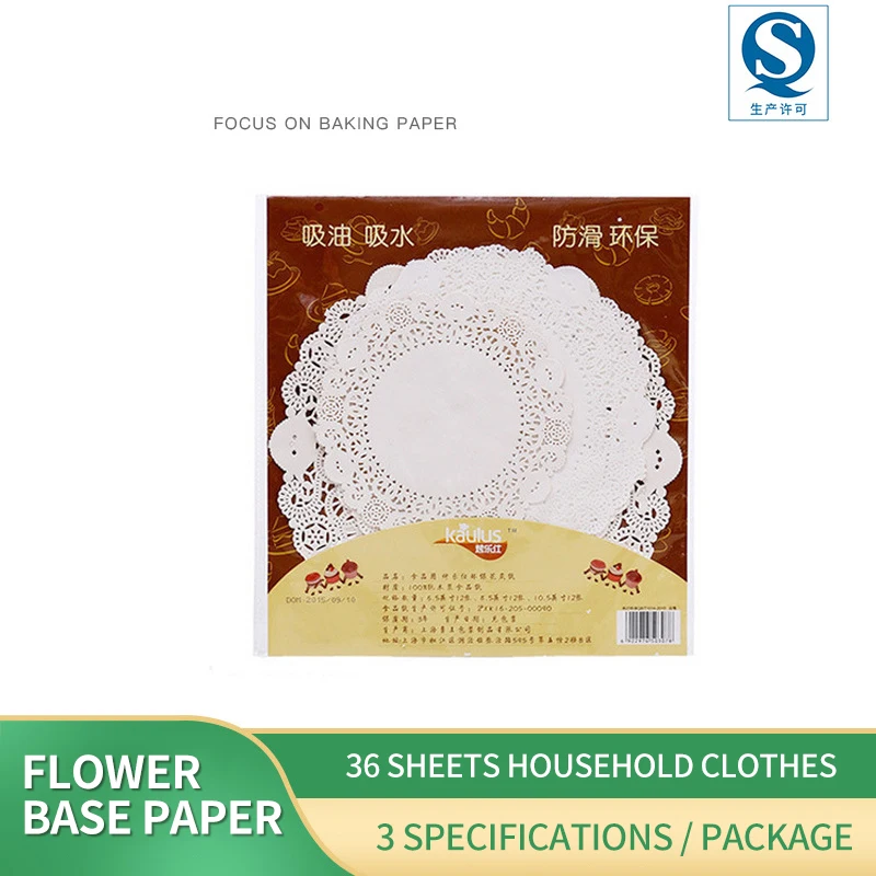 

Lace Bottom Lace Hollow Cake Liner Deep-Fried Oil-absorbing Paper 36 Pieces Pack Include 3 Sizes Food Grade Baking Supplies