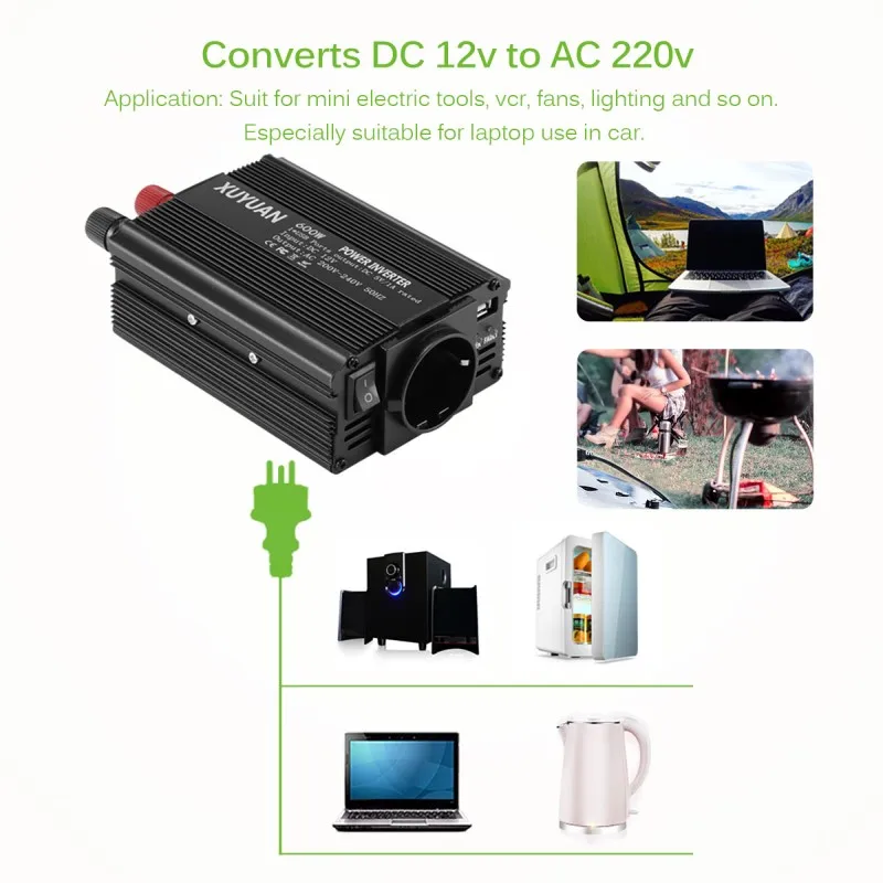 

Multi Scene Application Power Inverter Portable Voltage Converter Overload Overvoltage Protection 600w 12v To 220v
