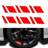 6pcsset blue red car accessories reflective car wheel rim vinyl decal stickers mark overlay for 16 21 rims waterpro