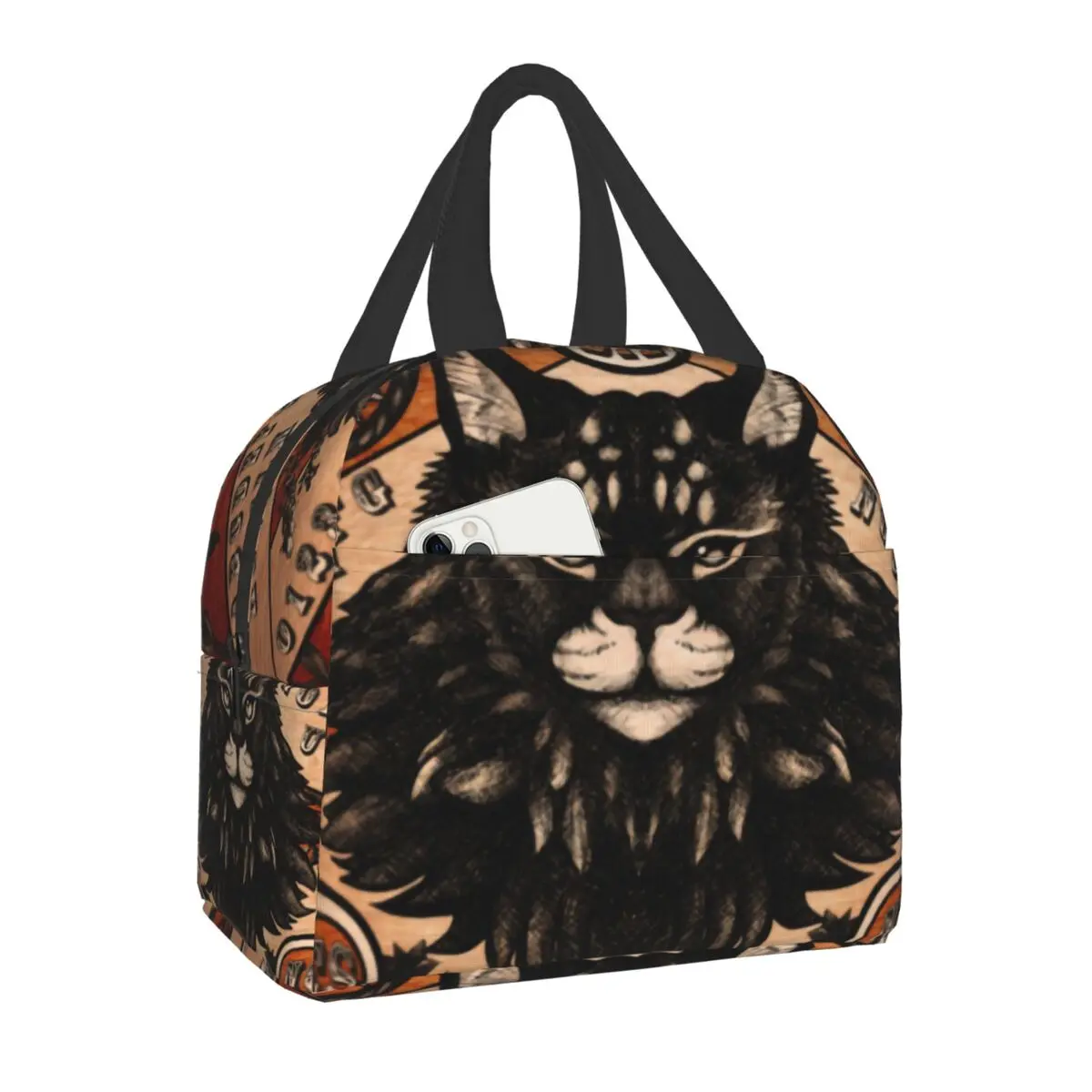 Ouija Board Witch Insulated Lunch Bags for Women Maine Coon Portable Thermal Cooler Bento Box Work School Travel