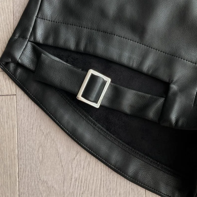 Black Pu Leather Shorts Women's Tight Gothic Shorts Street Fashion Y2K Hot High Waist Girl Outfit Slimming Casual
