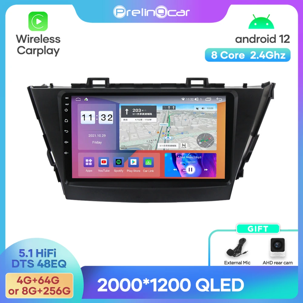 

Android 12DTS Sound For Toyota Prius Plus V Alpha 2012-2017 ys Navigation Multimedia Car Player Radio 2Din Stereo Bluetooth 48EQ