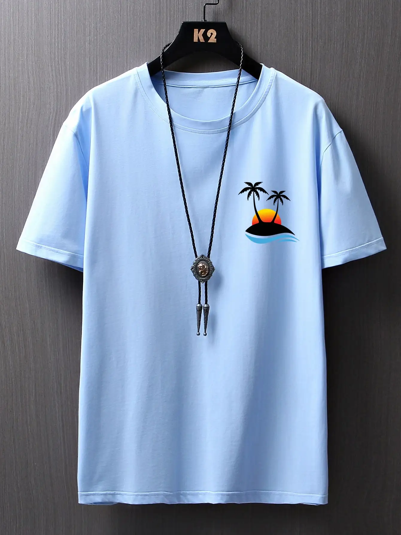 

New summer round neck pullover printed short-sleeved T-shirt casual top trendy
