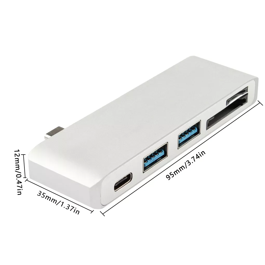 

5-in-1 USB C Hub USB 3.0 High Transmission Speed USB-C Adapter Converter with SD TF Card Reader Type-c Splitter