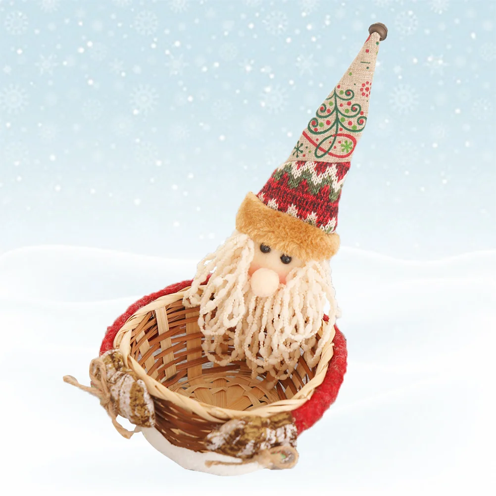 

Basket Gift Storage Christmas Santa Claus Candy Partyornament Holder Fruit Decoration