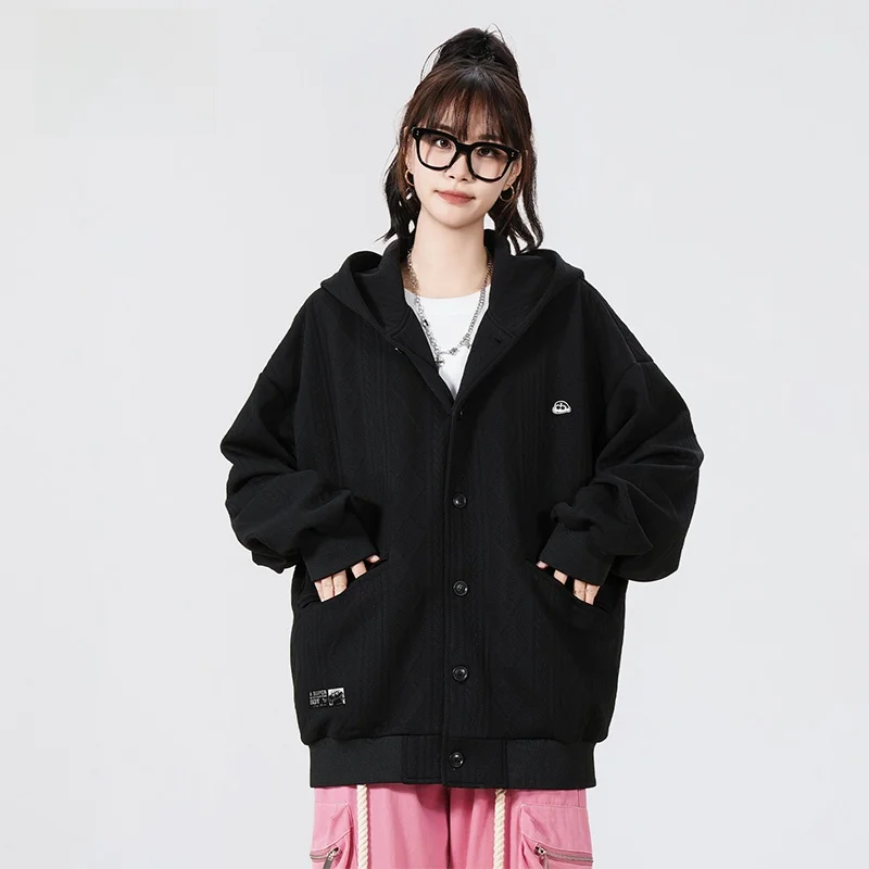 [Lin Yilun Рекомендую] Карандаш Xiaoxin Ретро Текстура бойфренд Sle Кардиган с капюшоном