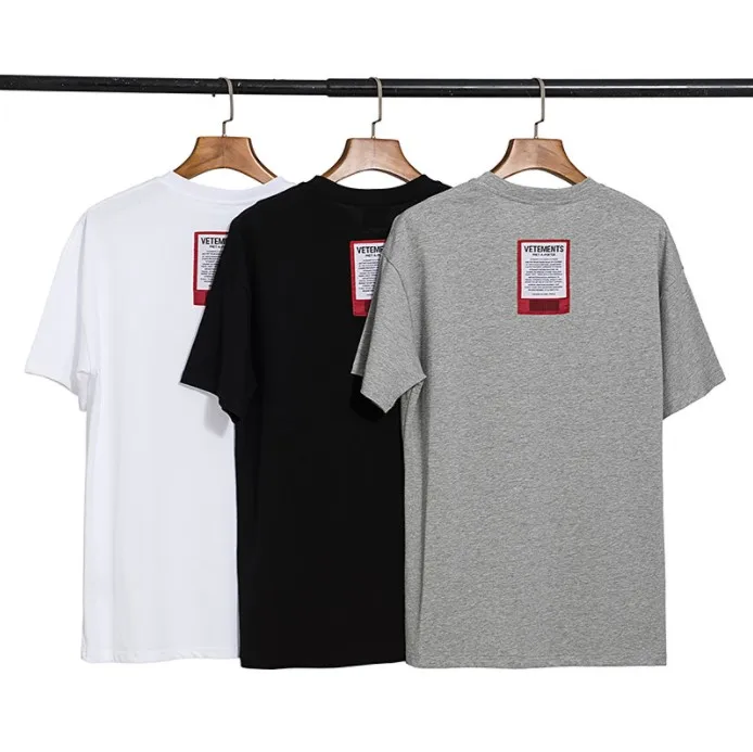 

Oversized Vetements 1:1 High Quality European and American High Street Short Sleeves Loose Casual Hip Hop Couple Short Sleeves
