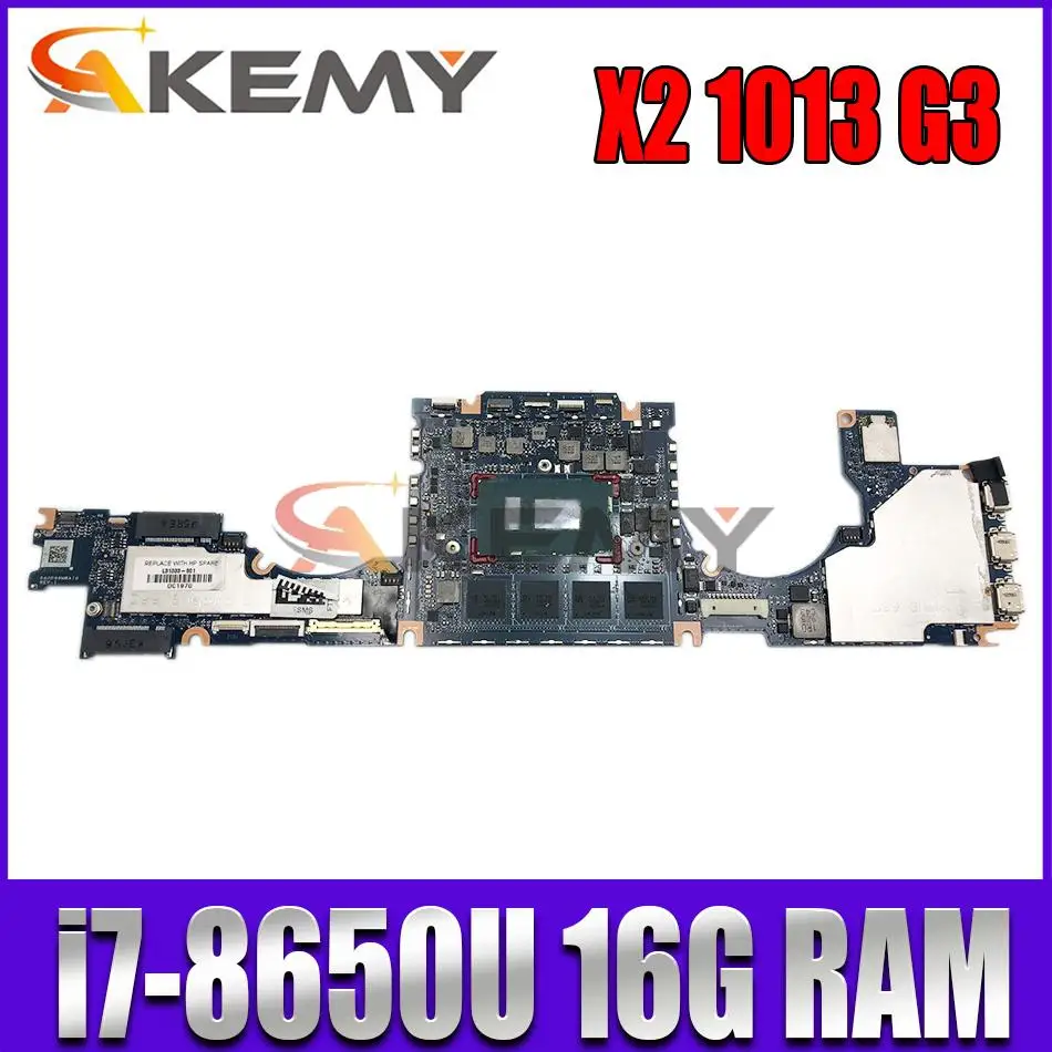 

DA0D99MBAH0 L31341-601 For HP Elite X2 1013 G3 Laptop Motherboard L31341-501 L31341-001 with i7-8650U CPU 16GB 100% test ok