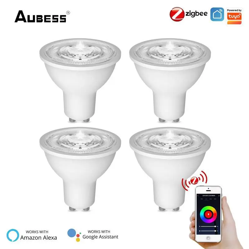 

Zigbee Tuya Smart GU10 Light Bulb Spotlight RGB CCT 90V 240V 5W Dimmable Voice Control Work With Alexa Google Home Yandex Alice