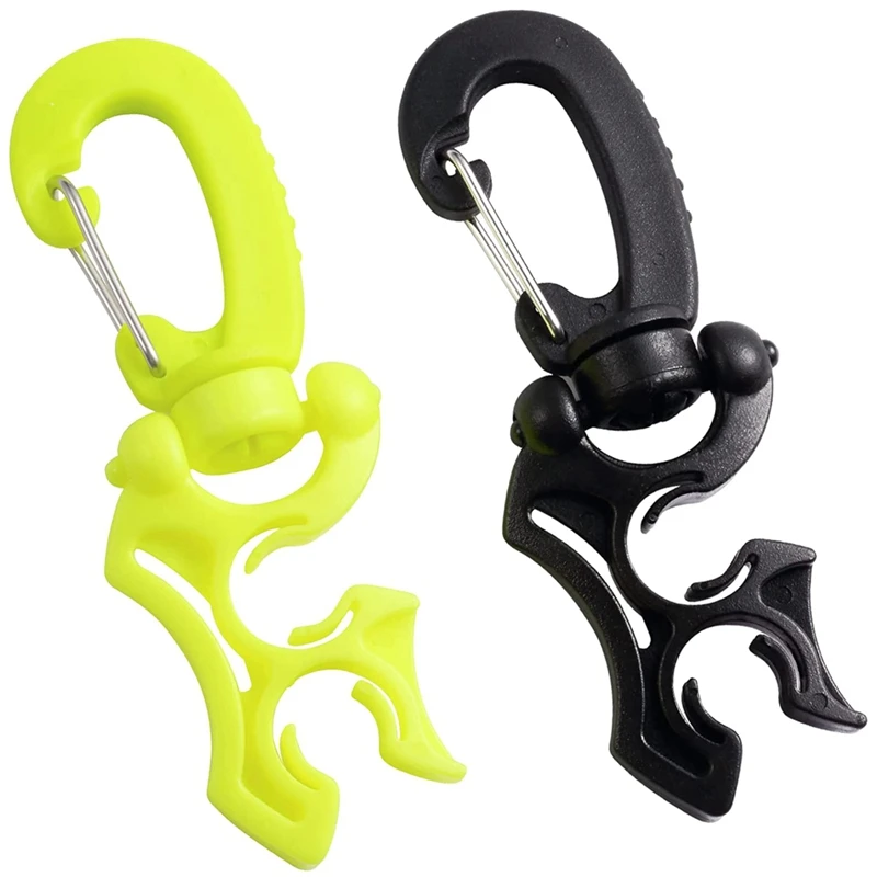 

Top!-2 Packs Scuba Hose Clip Scuba Diving Hose Holder Clip, Double BCD Dive Hose Holder With Snap Hook Buckle