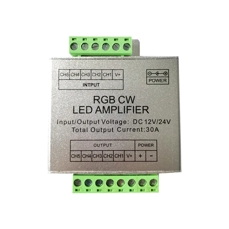 

DC12V-24V LED RGBW / RGB Amplifier 12A 24A 30A 3CH 4CH Output RGBW/RGB LED Strip Light Power Repeater Console Controller