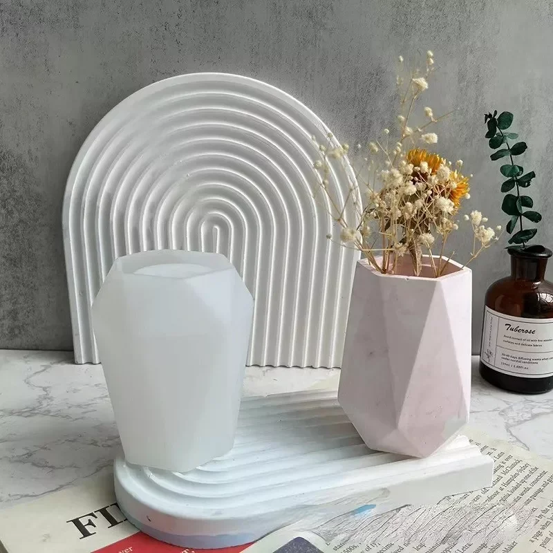 

Silicone Mold Concrete Flower Pot Mold Gypsum Concrete Mould for Pen Holder Flower Pot Diy Crystal Glue Mold