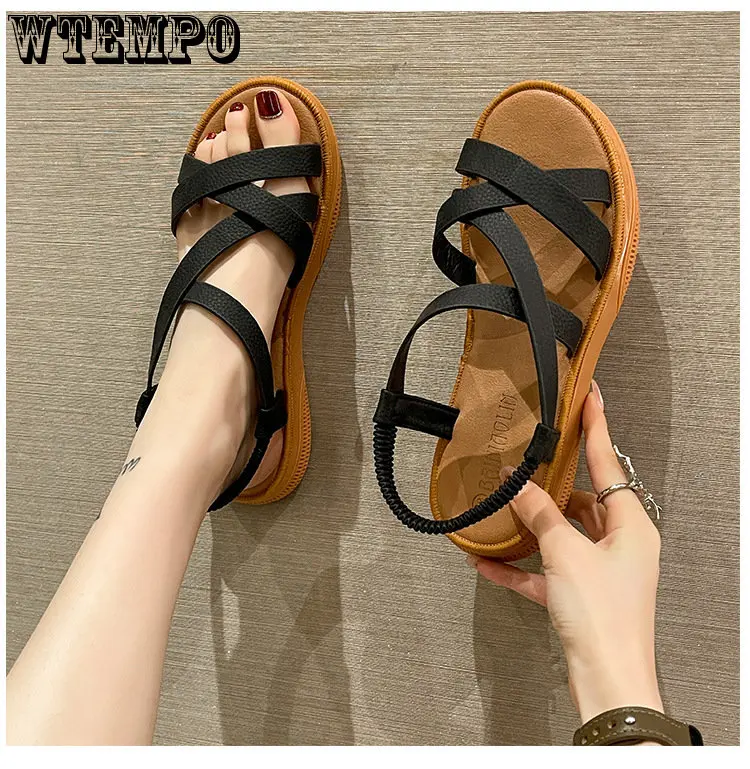 Women Sandals Classics Ankle Strap Summer Sandals Flat Shoes for Women Soft Sole Flats Sandalias Mujer Casual Summer Footwear