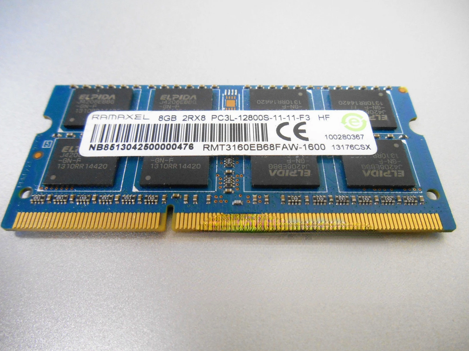 

Память для ноутбука RAM 8G PC3-12800S-11-11-F3 RMT3160EB68FAW-1600