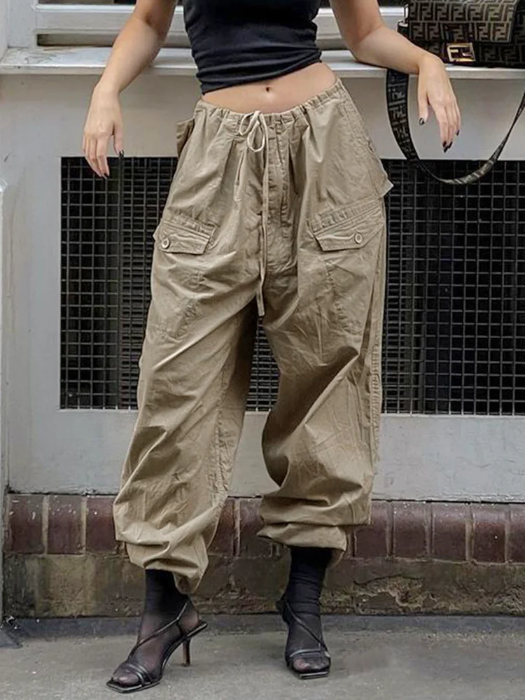 

Ladies Autumn Women Harajuku Casual Streetwear Y2K Clothes High Waist Loose Oversized Long Cargo Pants Korean Fashion Trousers