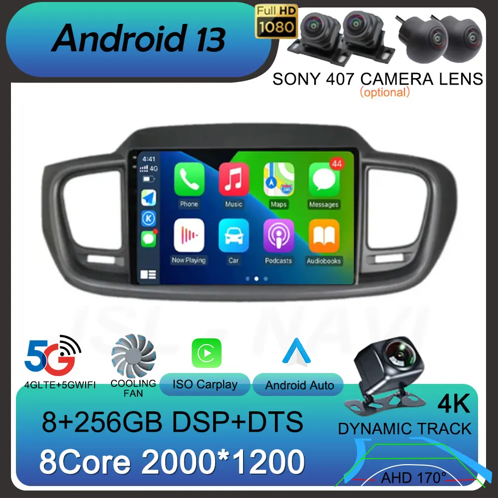 Android 13 Carplay Auto 4G + WIFI для Kia Sorento 3 2015 2016 2017 2018 GPS автомобильное радио навигация