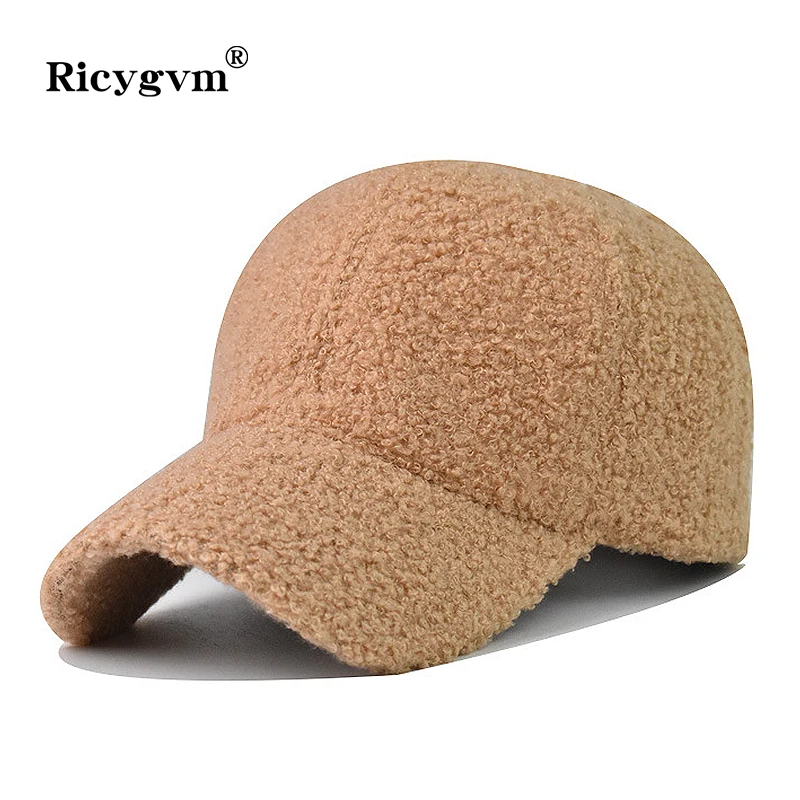 

Wool Thicken Baseball Cap For Men And Women Solid Color Winter Autumn Warm Snapbacks Hat Unisex Outdoor Sports Casual Visor Cap