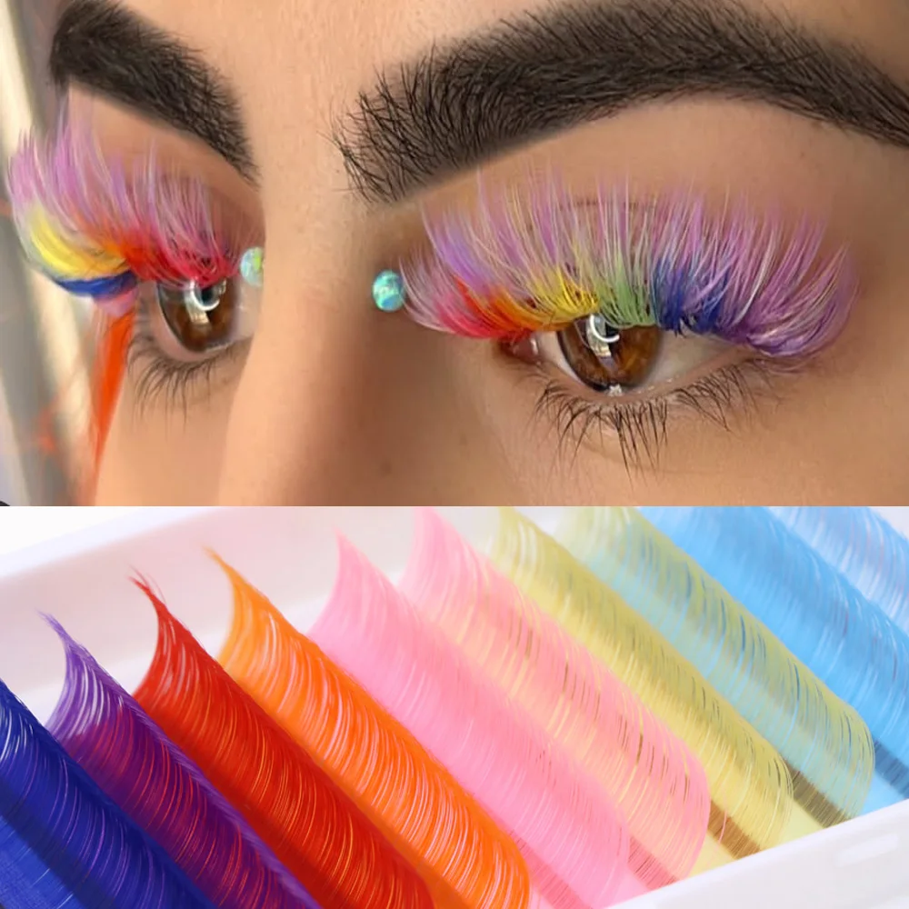 Ed False Eyelash Extension Natural Soft Faux Mink Rainbow Classic Individual Lashes Korean Makeup Beauty Tools Supplies