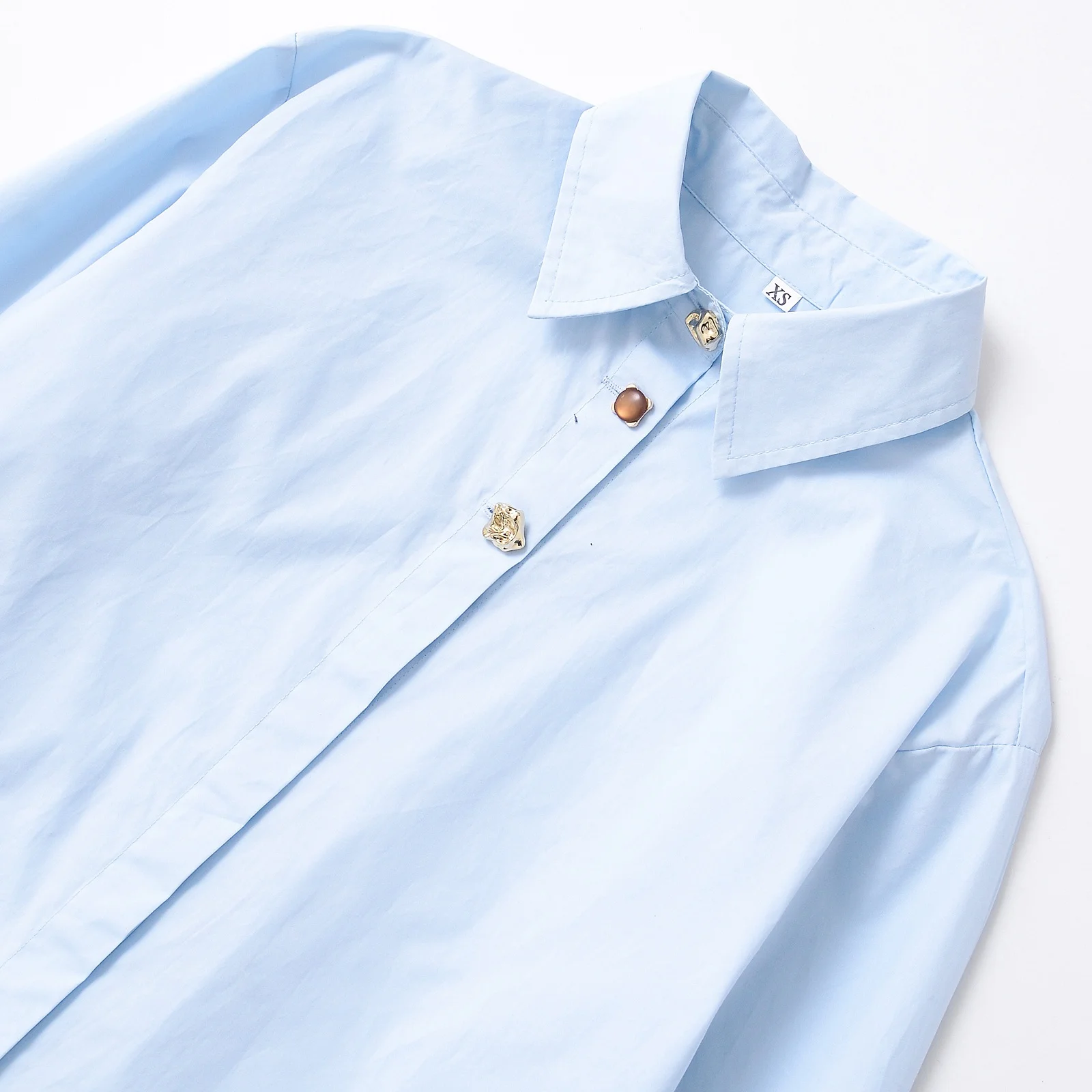 Myst &amp Za 2022 новая летняя рубашка воротник-поло украшение на пуговицах