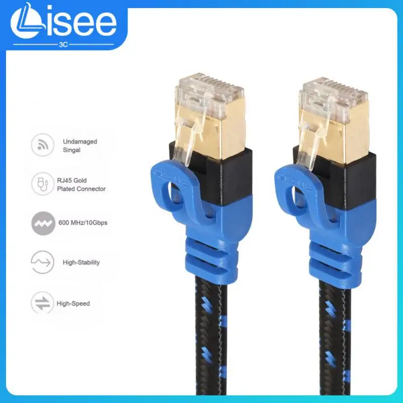 

600mhz Double Shielded Network Cable High-speed Cat7 Internet Cord Pure Copper 10g Cat7-2 Flat Internet Cable Rj45 Cable
