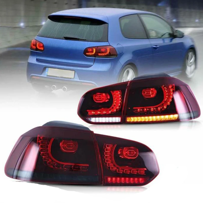 

Автомобильный светодиодный задний фонарь для Volkswagen VW MK6 Golf 6 2008-2013, задний противотуманный фонарь + стоп светильник + задний + Динамический си...