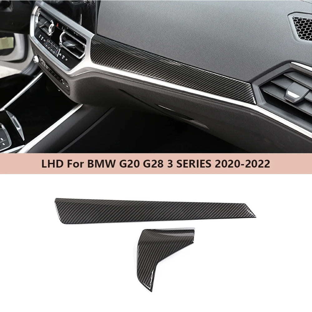 

2PCS Car Texture Central Console Dashboard Panel Protective Style Cover Trim Interior ABS LHD For BMW G20 G28 3 Series 2020-2022