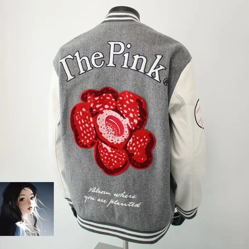 Баскетбольные куртки Vandythepink с красной цветочной вышивкой модные мужские и