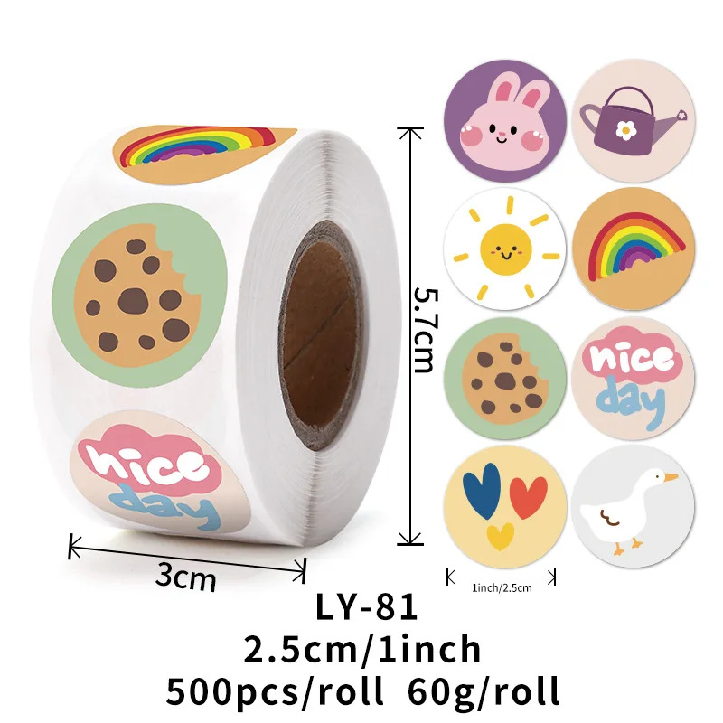 

500 шт./рулон, детские наклейки для скрапбукинга