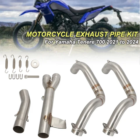 Для Yamaha Tenere 700 2021-2024 комплект выхлопной трубы мотоцикла для оригинального глушителя выхлопной коллектор звено трубы без шнуровки