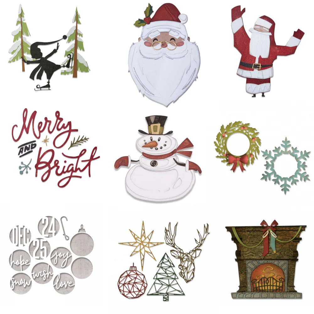 

Christmas Snowflake Snowman DIY Craft Metal Cutting Die Scrapbook Embossed Paper Card Album Craft Template Stencil Dies