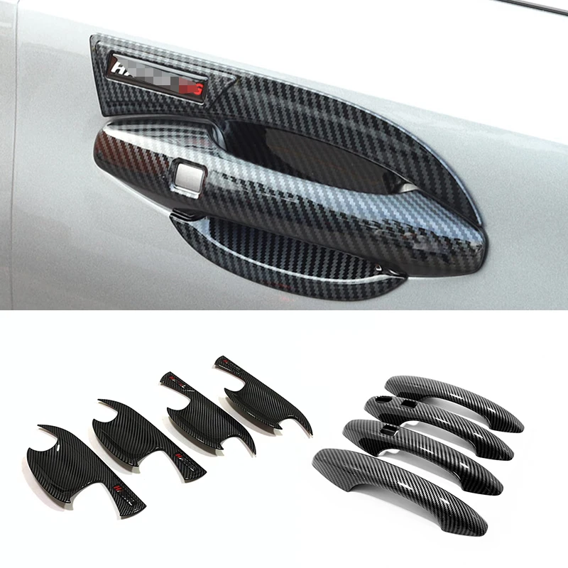 

For Haval H6 3rd Gen 2021 2022 ABS Carbon fiber Car side door handle trim protective cover trim sticker exterior accessories