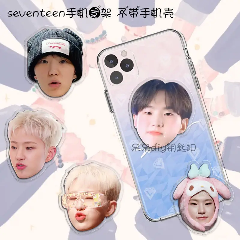 

Kpop Boy group SVT 17 Hoshi Kwon Soon young Universal Phone Stretch Bracket Cartoon Holder Socket Desktop Holder Carat gift