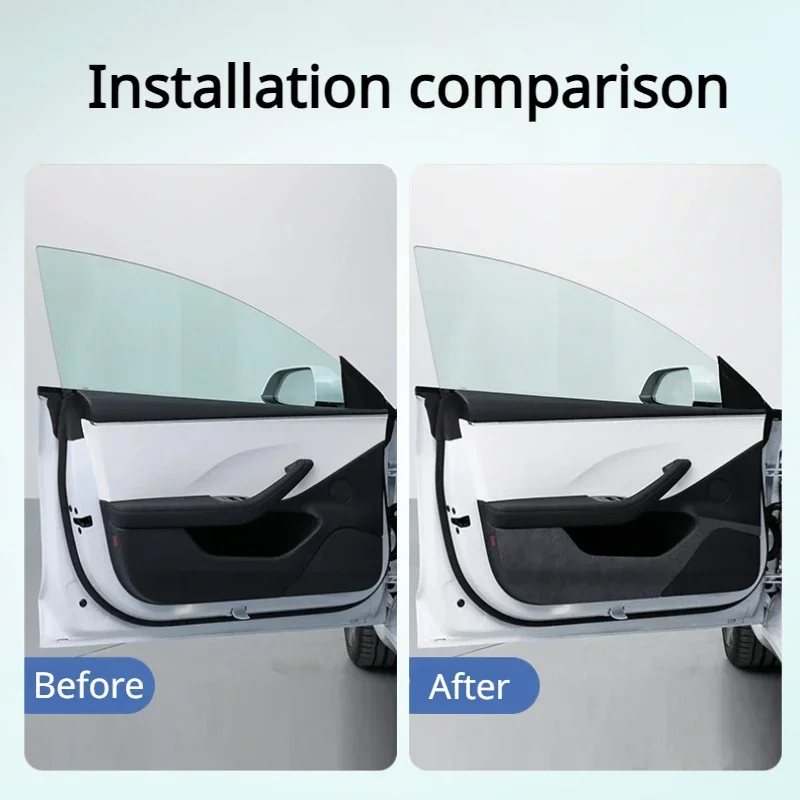 Противоударная накладка на дверь автомобиля Tesla новая модель 3 + Highland 2024 замшевые