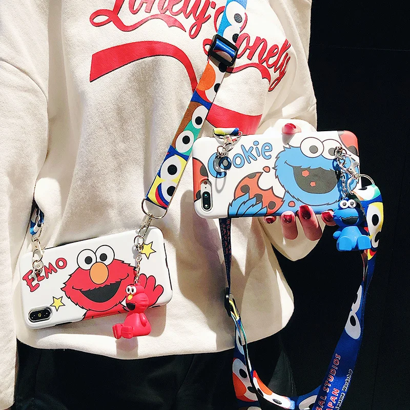 

Мультяшный милый чехол с кронштейном для телефона iPhone 12 11 Pro MAX X XR XS Max 7 8 Plus SE2020 Mini с ремешком, мягкий силиконовый матовый чехол