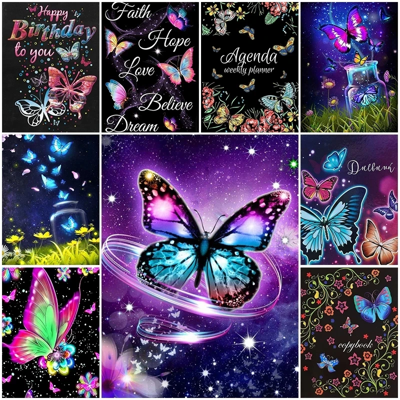 

Алмазная 5D картина «сделай сам» с текстом бабочки, домашний декор, полная квадратная/Круглая Мозаика, вышивка с животными, доска, рукоделие, ...