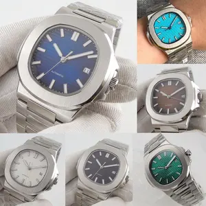 Японские мужские часы NH35A Miyota 8215 с сапфировым стеклом, квадратные автоматические часы с синимчернымзеленымбелым циферблатом, 40 мм, браслет 316L