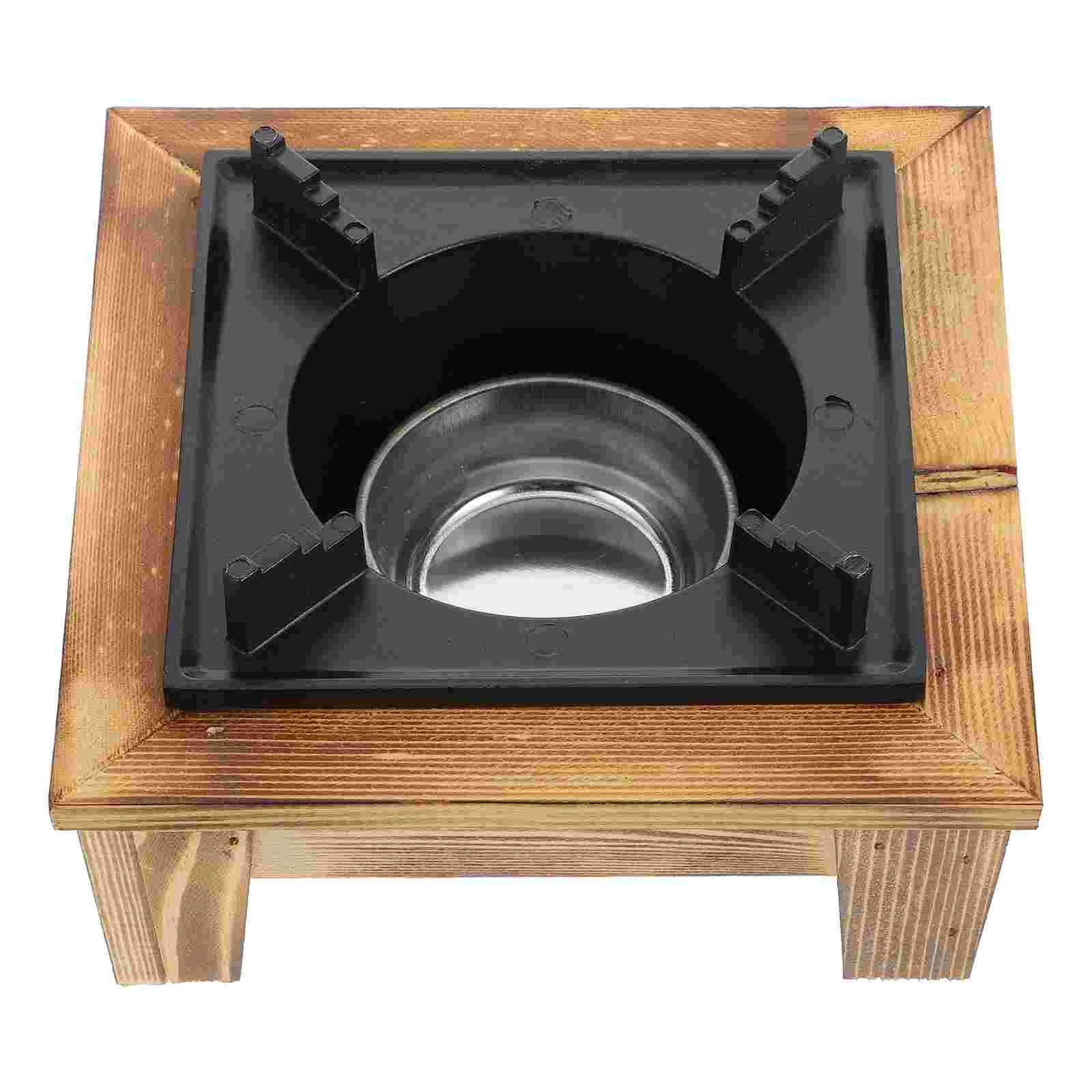 

1 комплект высококачественной прочной Спиртовой Горелки с деревянной основой, спиртовая горелка для пеших прогулок